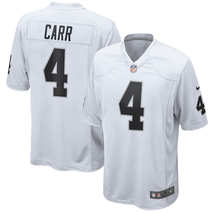 Men Oakland Raiders #4 Derek Carr Nike White Game NFL Jersey